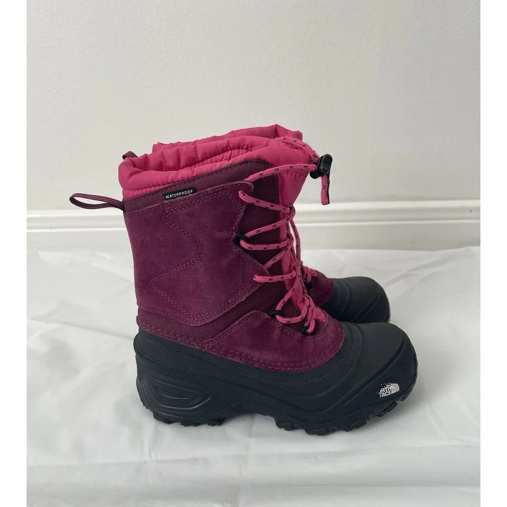 The North Face Alpenglow IV Purple Pink Waterproof Winter Snow Boots Kids Size 2